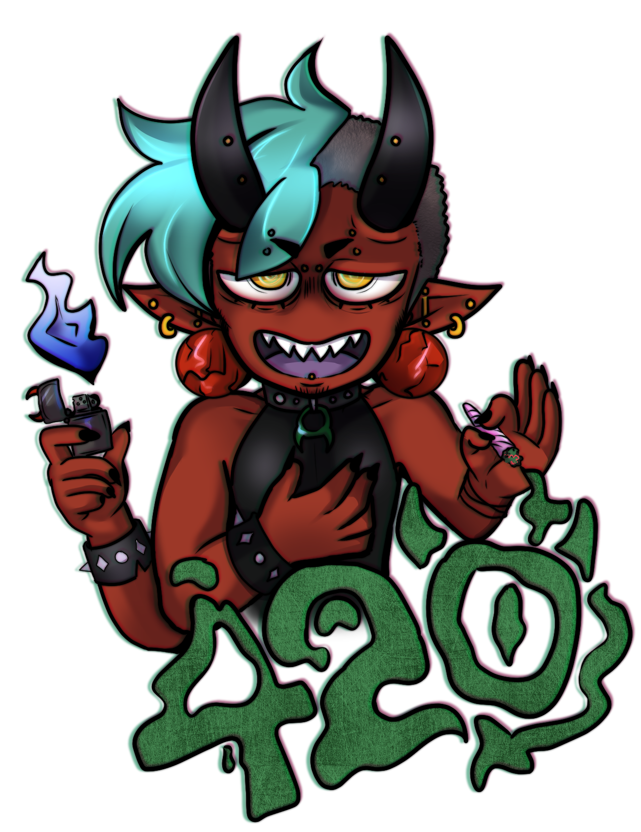 420 Oni Sticker