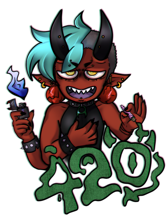 420 Oni Sticker